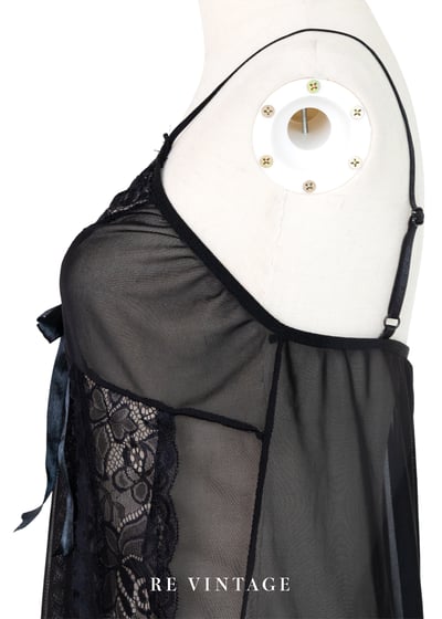 黑系蕾絲網紗透膚細肩帶背心11