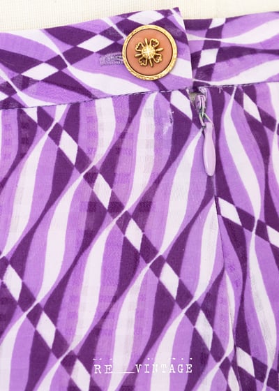 薰衣草波紋菱格中長裙4