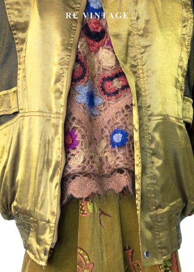 極光戰機 - 金黃橄欖光澤夾克外套8