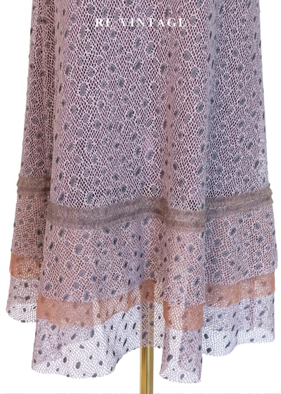 煙燻紫蕾絲網紗仙女般的長裙（28"）11