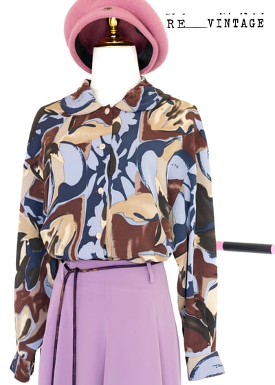 藍紫色水墨藝術長袖襯衫1