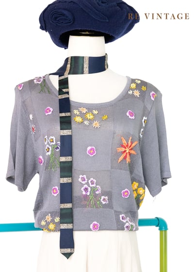 Morning Dove手工刺繡小花博款針織上衣1