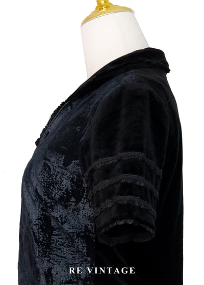 殘影美學丹寧與絨布結合上衣9