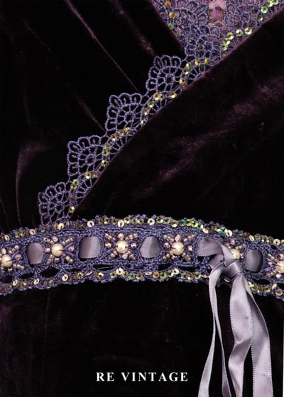 永夜之夢 - 寶石珠珠絨布細肩帶洋裝6