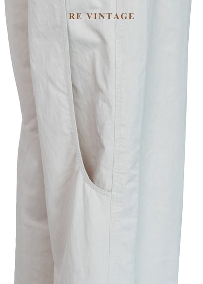 淺米灰挺闊棉麻質地工裝寬褲（24"）10