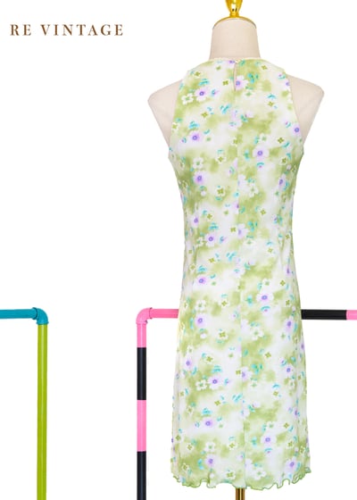 Dreamy Path 清新柔光綠削肩洋裝11