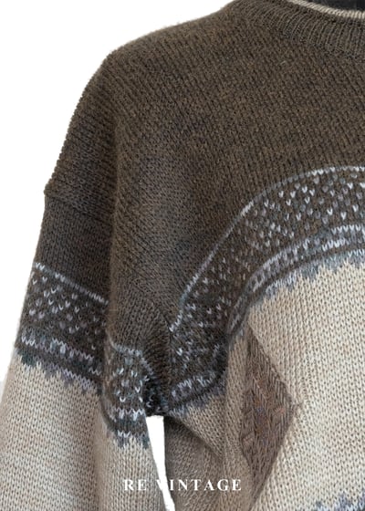 慢生活 - 北國之徑復古幾何緹花針織毛衣5