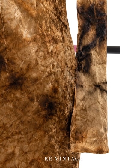 Tie dye金棕色絨布美美短洋裝7