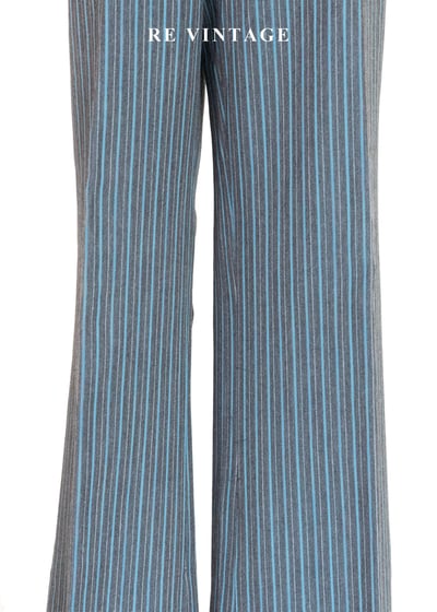 必備單品 - 街頭灰藍線條酷感長褲(30-32")4