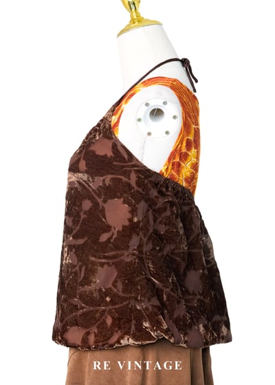 焦糖燒花工藝繞頸露背背心6