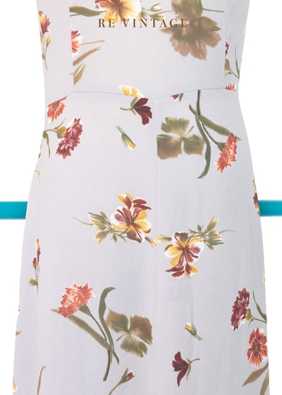 石灰色橘花盛開細肩帶洋裝6