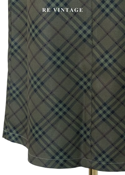 漫步劍橋橄欖綠斜格紋長裙（26"）9