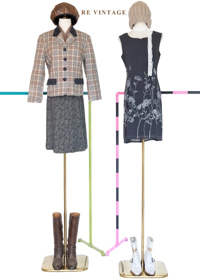 Paisley 深灰直條褶紋美裙（26"）2