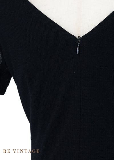 黑系幾何拼接貼身長洋裝15