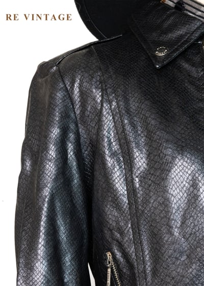 土耳其製 - 仿蛇皮壓紋光澤亮皮外套6