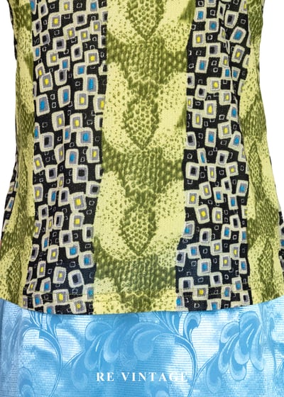 Psychedelic Rock 黃綠色蛇紋的變奏曲上衣4