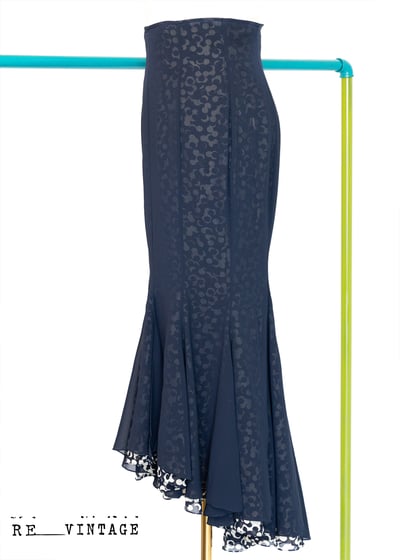 花兒美人魚深藍色高腰裙（25"）5