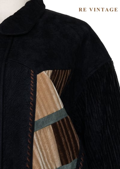 藍黑色森林年輪燈芯絨夾克外套5