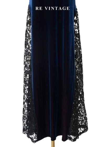  微光紅深藍蕾絲魔女長裙（28-30"）13