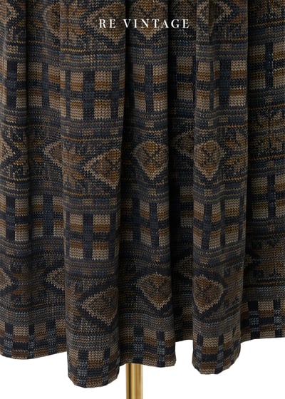 仿織品圖騰復古色長裙（24-34"）4