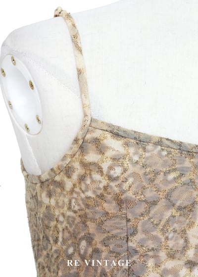 黃金豹紋蕾絲細肩帶背心9