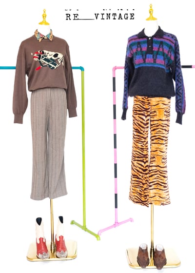 海馬毛桃粉藍可愛圖騰毛衣3