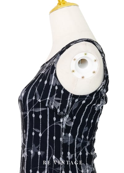 優雅花之線條流動節奏網紗長洋裝11