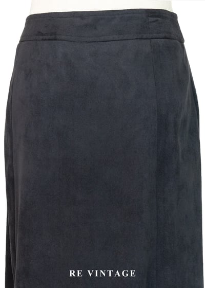 星軌觀測者 - 皮革小花深灰色中長裙（26"）10