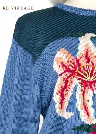 憂鬱藍百合撞色針織毛衣4