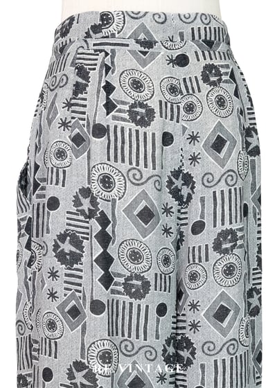 摩登時代爵士圖騰滿版印花高腰寬褲（25"）9