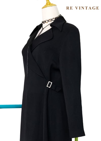 黑曜石影女王西裝式長洋裝10