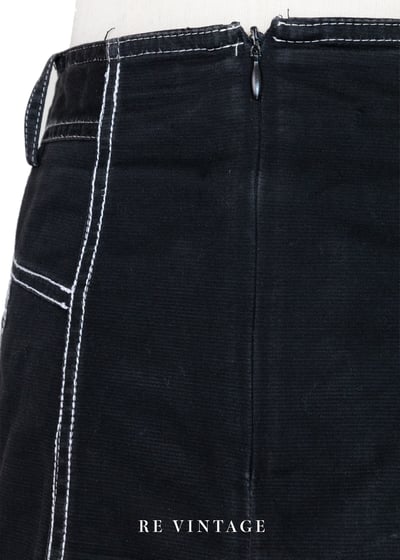 Stitch Patch 手繪趣味縫線黑色短裙（26"）12