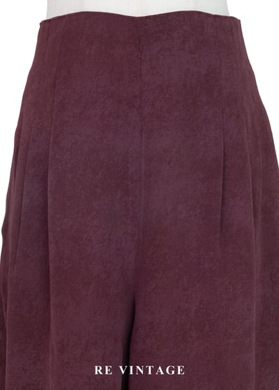 酒紅斑駁紋路高腰寬版五分褲（29"）3