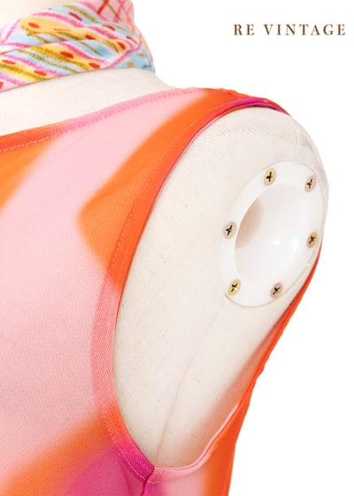 『歐洲寶貝』Fuchsia- Orange Wavy 透膚長洋裝6