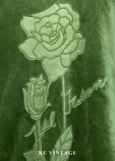 Moss Green 低調精緻玫瑰花絨布短洋裝6