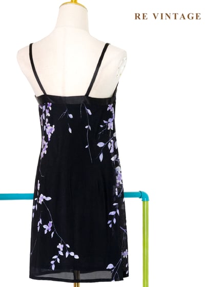 黑夜紫光花火細肩帶洋裝12