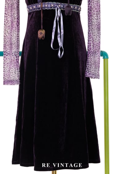 永夜之夢 - 寶石珠珠絨布細肩帶洋裝4