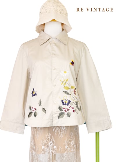 氣質單品 - 香草棕蝴蝶小花園襯衫1