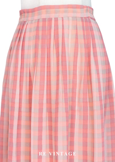 蜜桃氣泡小方格長裙（27"）3