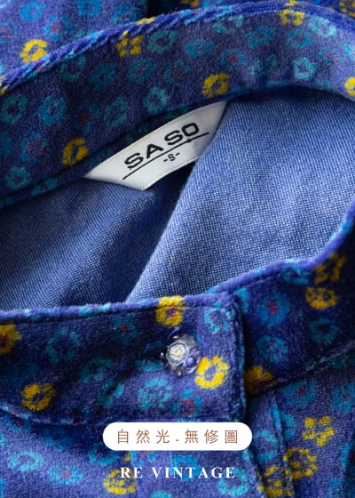 星空花朵散寶藍色絨布上衣10