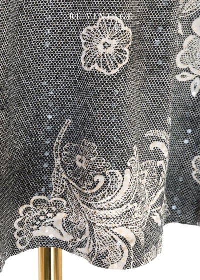 灰霧奶白花卉閃亮美裙（23-27"）6