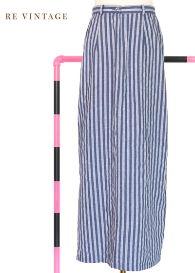 Blue Voyage海風藍白直條長裙（24"）8