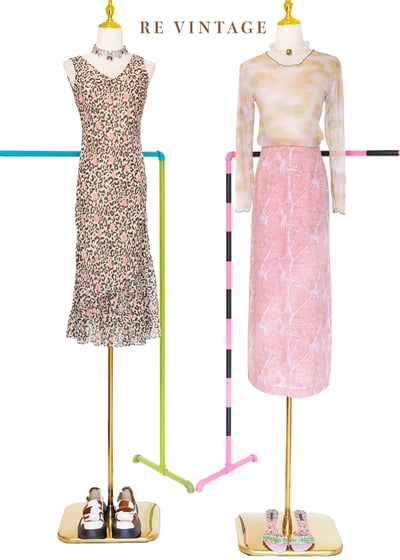 粉紅爆裂紋路雪紡長裙（24.5"）2