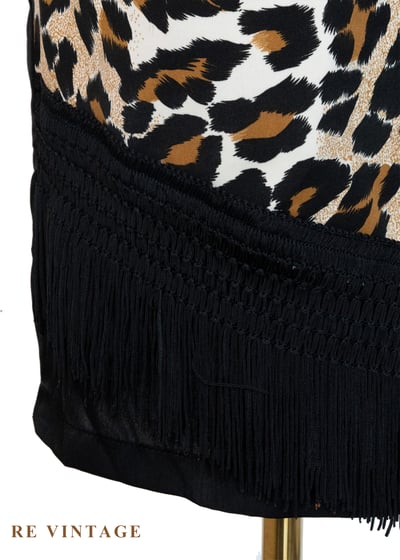 冷黑豹紋野性流蘇美裙（26-28"）8