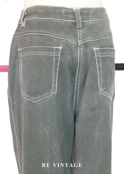 質感單品 - 煙灰綠色貼身長褲 (28-30")10