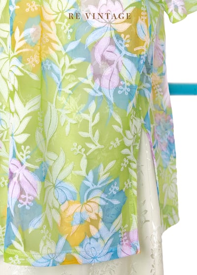 Green Glow 透膚花朵短袖襯衫12