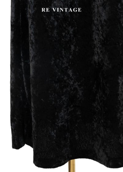 織紋格紋迷宮黑絨長洋裝6