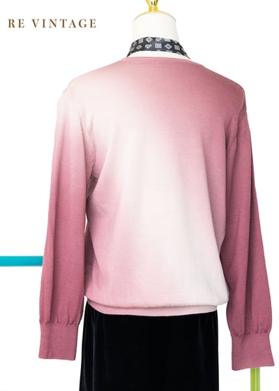 Fuchsia Pink 斜紋漸層薄款針織毛衣6