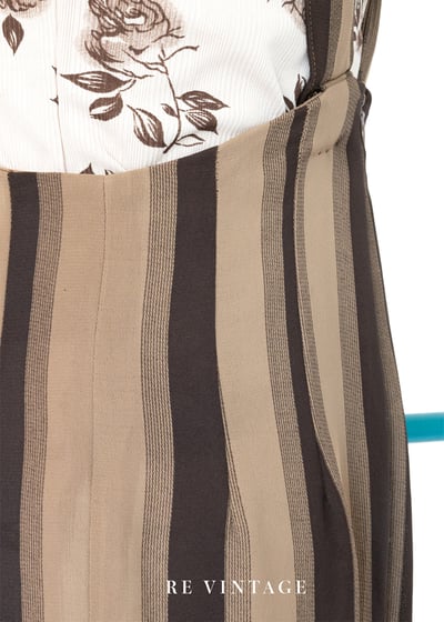 雙棕色線條連身褲10