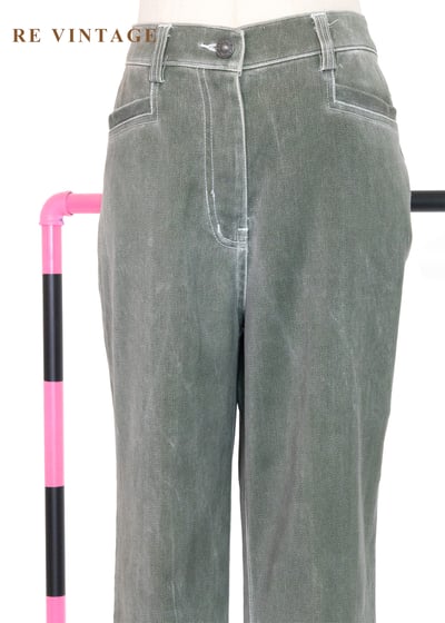 質感單品 - 煙灰綠色貼身長褲 (28-30")3